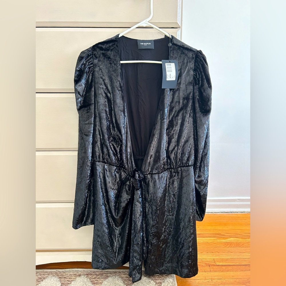 Kooples NWT Shiny Velvet Wrap Dress (Size 2)